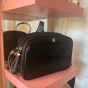 Tommy Hilfiger Black Leather Crossbody Bag